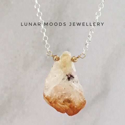 Citrine & Sterling Silver Chain Necklace