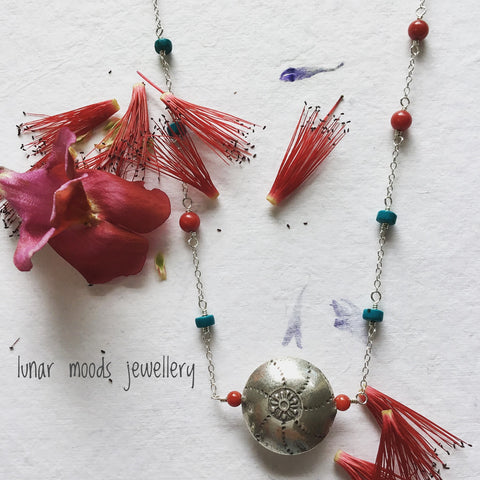 Turquoise & Coral Necklace