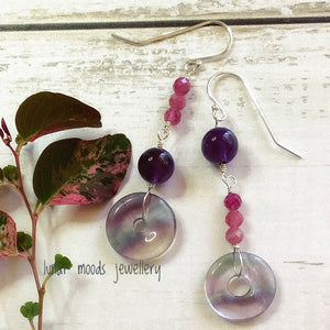 Fluorite & Gemstone Mismatched Earrings