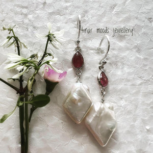 Pearl and Tourmaline Earrings