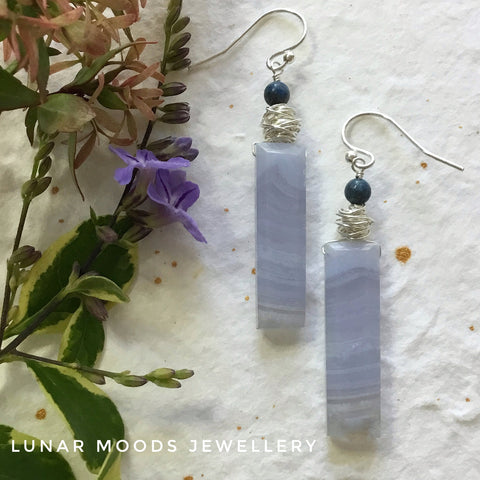 Blue Lace Agate Earrings