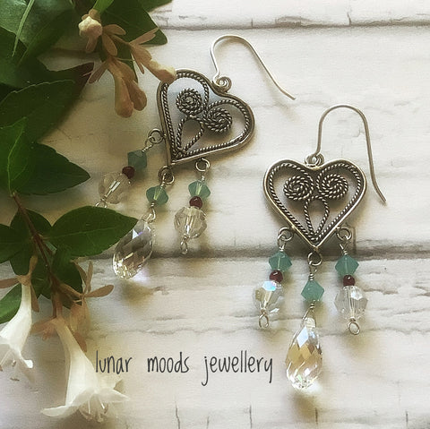 Crystal Heart Earrings