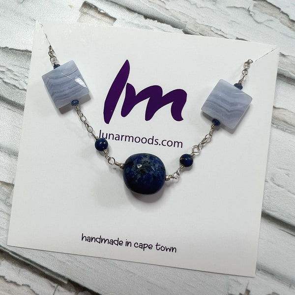 Lapis Lazuli and Blue Lace Agate Necklace