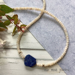 Pink Opal & Lapis Lazuli Necklace
