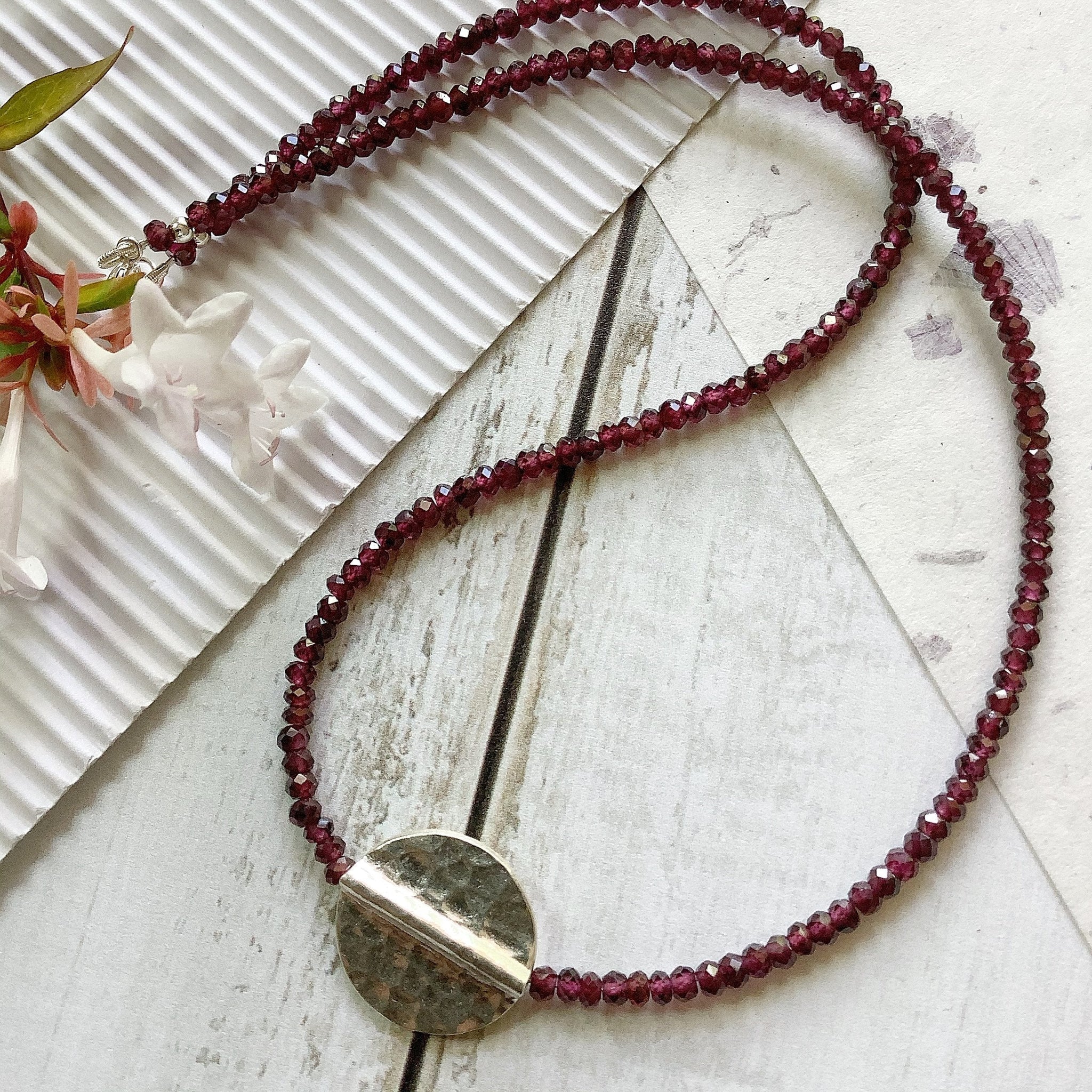 Garnet & Hill Tribe Silver Necklace