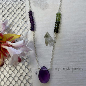 Amethyst and Green Tourmaline Necklace
