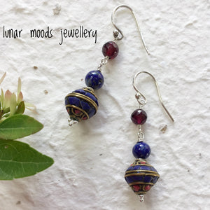 Tibetan Bead & Gemstone Earrings