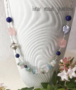 Morganite and Rose Quartz Necklace